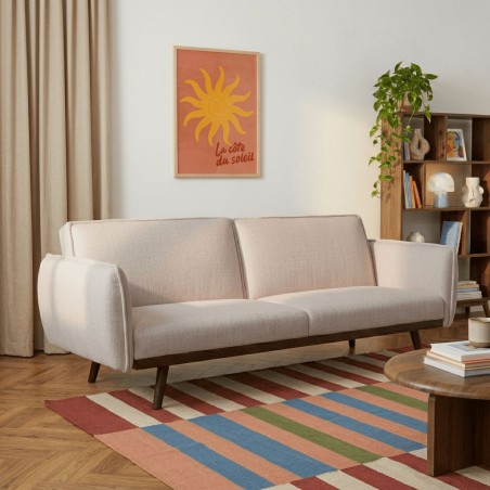 3-Sitzer-Sofa VESTA, rechts, aus beigem Stoff