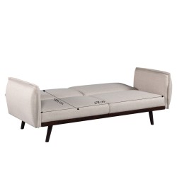 3-Sitzer-Sofa VESTA, rechts, aus beigem Stoff
