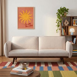 3-Sitzer-Sofa VESTA, rechts, aus beigem Stoff