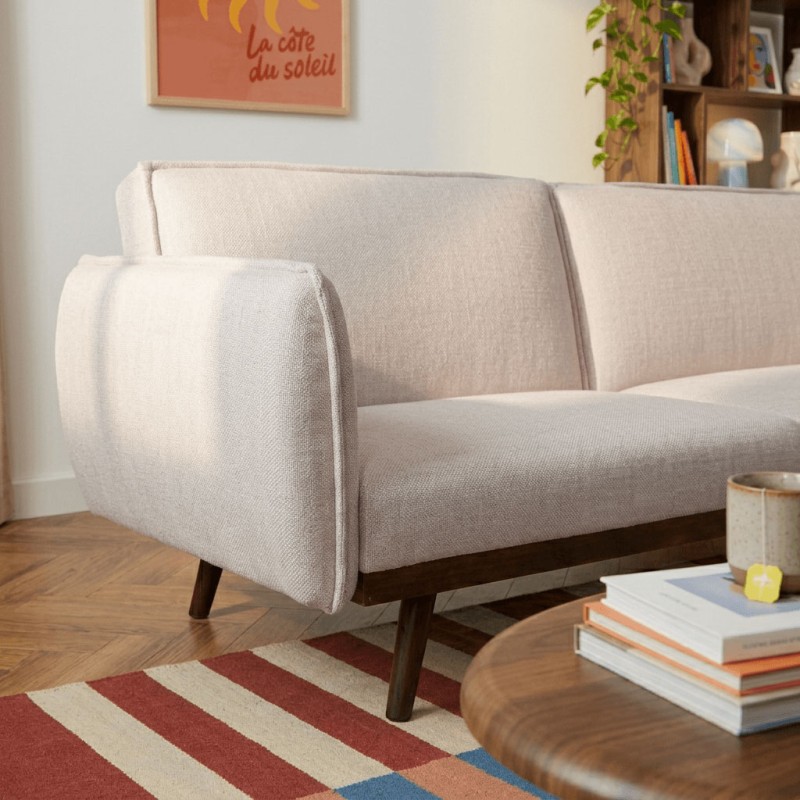3-Sitzer-Sofa VESTA, rechts, aus beigem Stoff