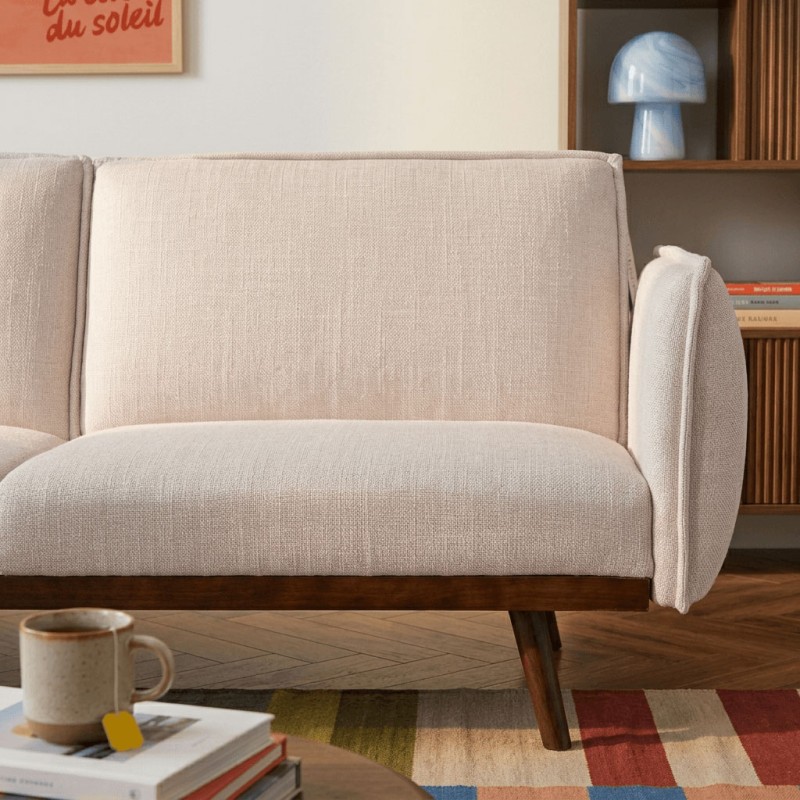3-Sitzer-Sofa VESTA, rechts, aus beigem Stoff