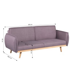 3-Sitzer-Sofa VESTA, rechts, aus violettem Stoff