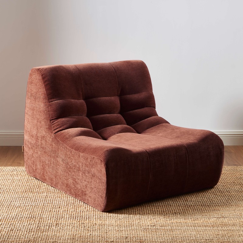 Poltroncina modulare JANIS a 1 posto in velluto bordeaux