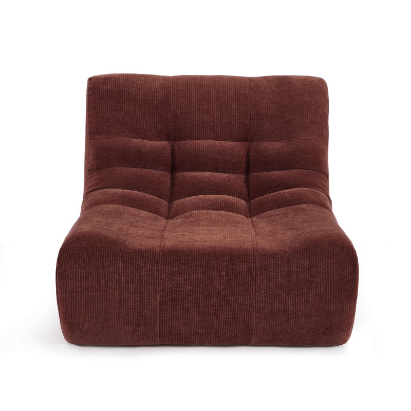 Poltroncina modulare JANIS a 1 posto in velluto bordeaux