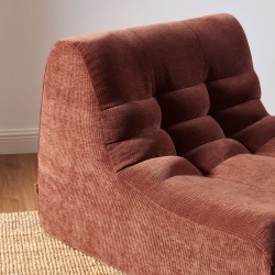 Poltroncina modulare JANIS a 1 posto in velluto bordeaux