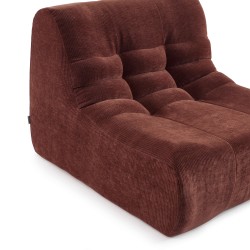 Poltroncina modulare JANIS a 1 posto in velluto bordeaux