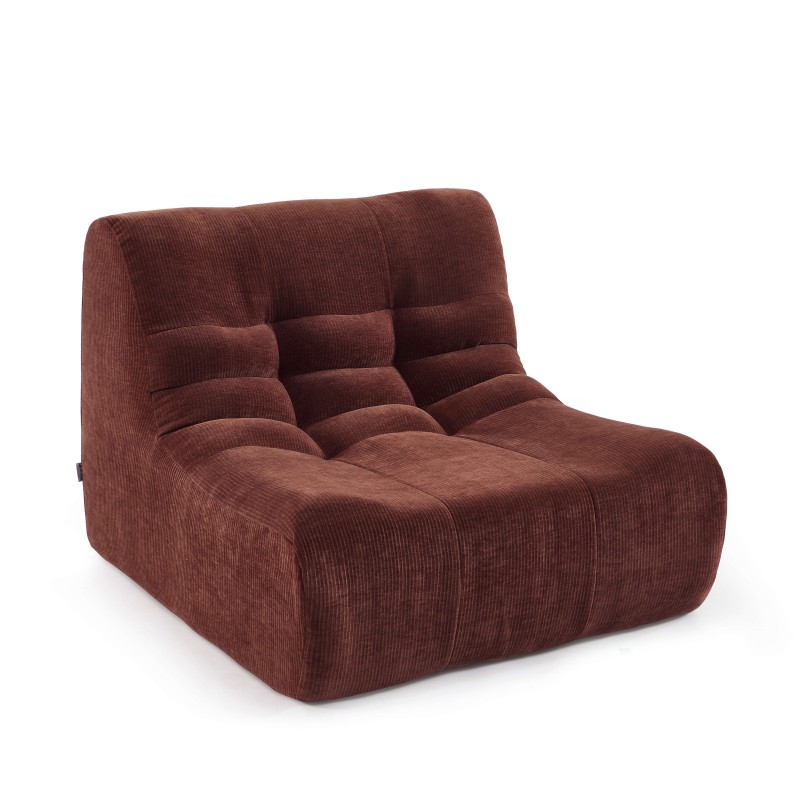 Poltroncina modulare JANIS a 1 posto in velluto bordeaux