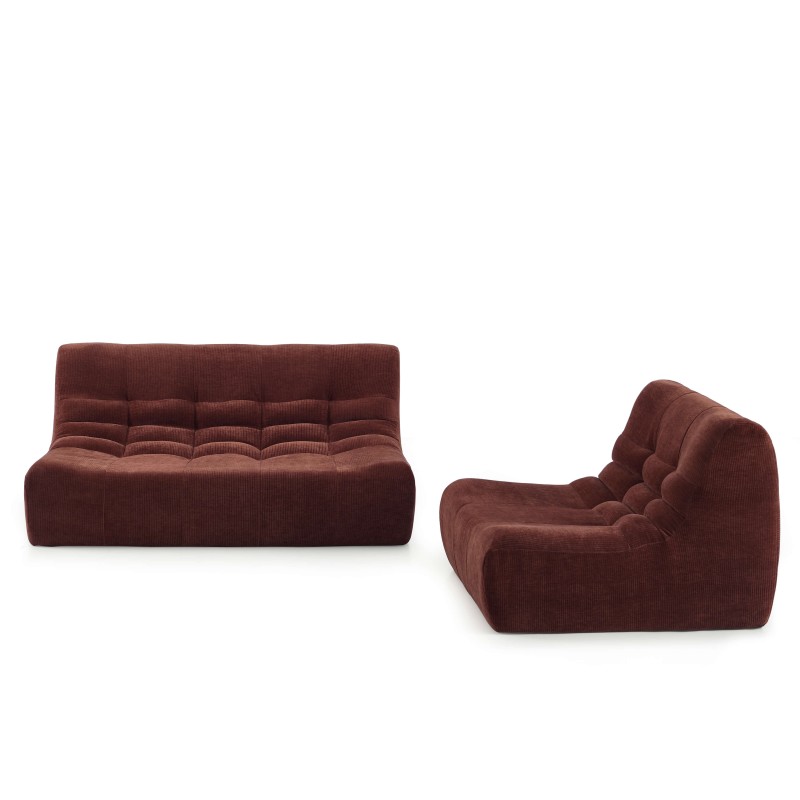 Poltroncina modulare JANIS a 1 posto in velluto bordeaux