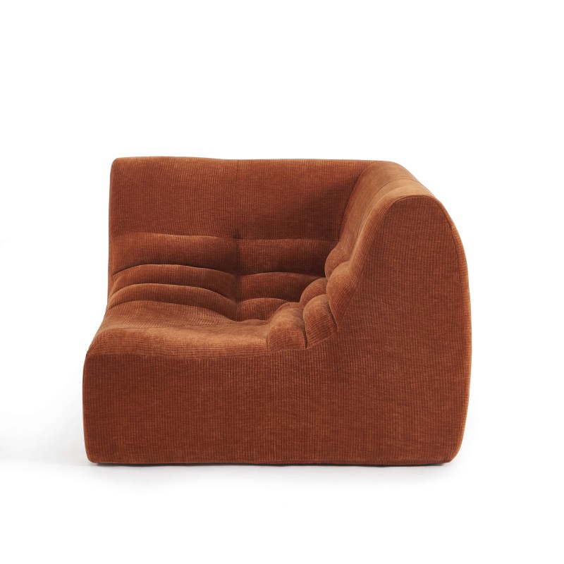 Chauffeuse d'angle JANIS modulable 1 place velours terracotta