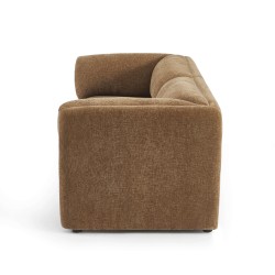 Canapé droit fixe NIKKI 2 places velours texturé marron
