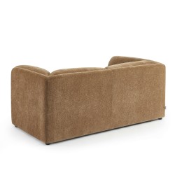Canapé droit fixe NIKKI 2 places velours texturé marron
