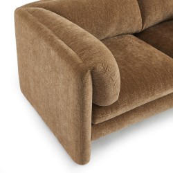 Canapé droit fixe NIKKI 2 places velours texturé marron
