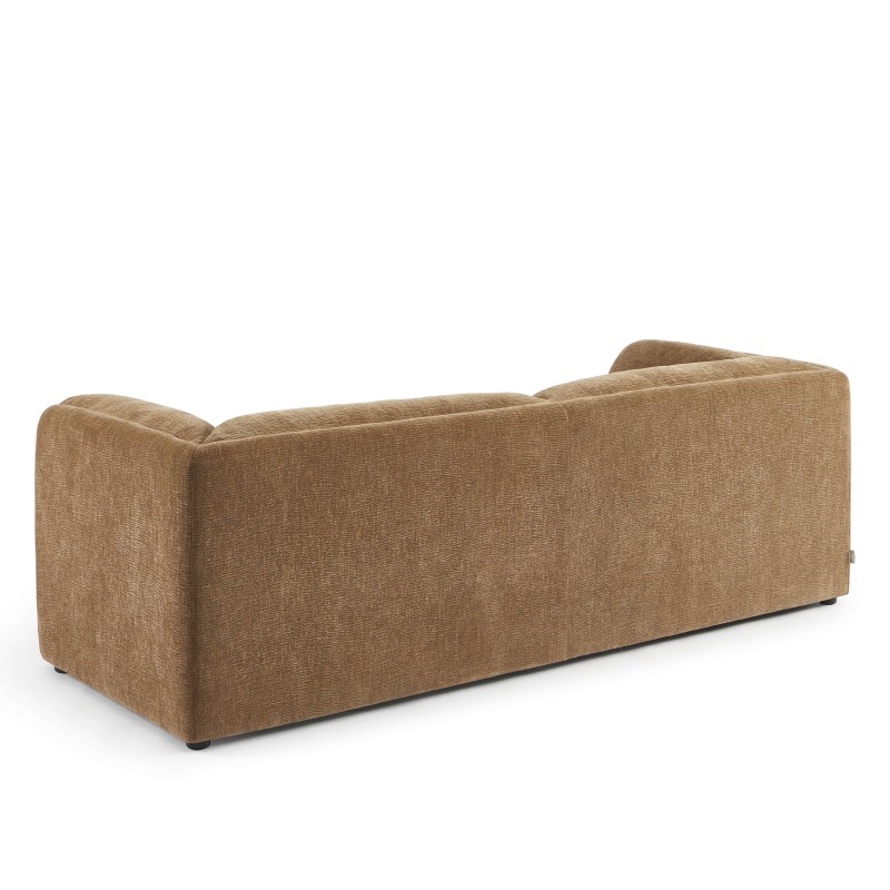 3-Sitzer-Sofa NIKKI , feststehend, brauner strukturierter Samt