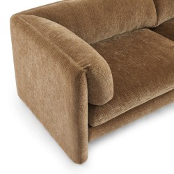 3-Sitzer-Sofa NIKKI , feststehend, brauner strukturierter Samt