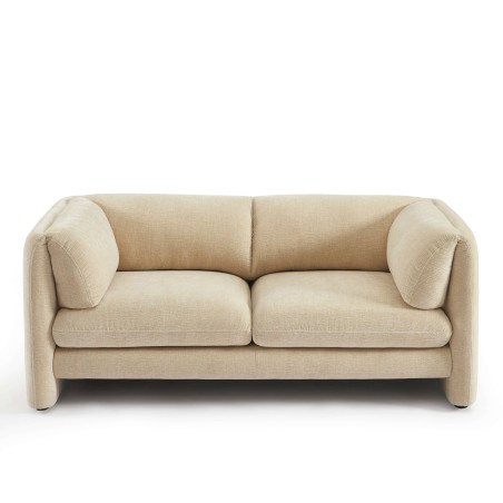 Canapé droit fixe NIKKI 2 places velours texturé beige