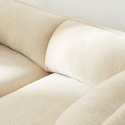 Canapé droit fixe NIKKI 2 places velours texturé beige