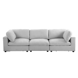 Canapé d'angle MIZAR fixe tissu gris 4 places