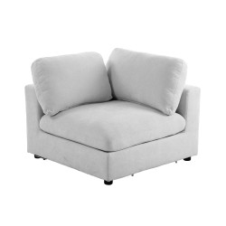 Canapé d'angle MIZAR fixe tissu gris 4 places