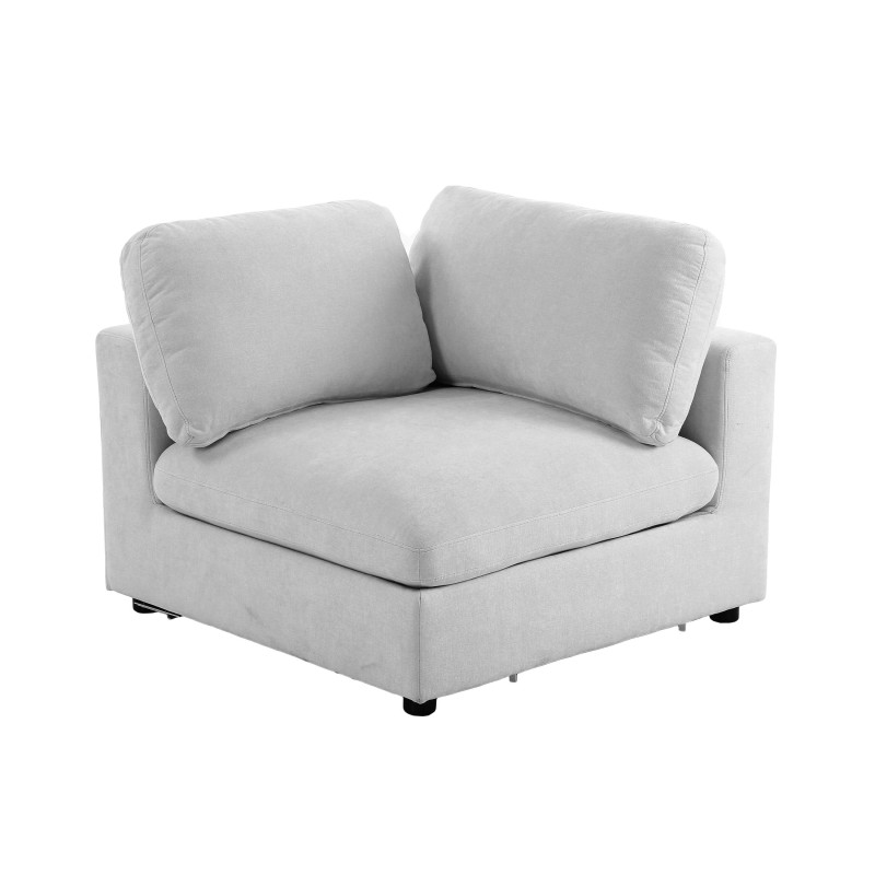 Canapé d'angle MIZAR fixe tissu gris 4 places
