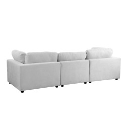 Canapé d'angle MIZAR fixe tissu gris 4 places