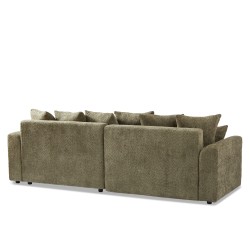 Canapé d'angle convertible et réversible SOLINE 4 places tissu vert