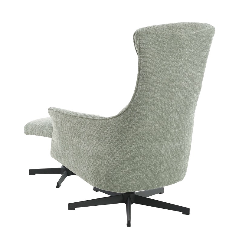 Fauteuil relax manuel RIGEL avec ottoman tissu vert 1 place