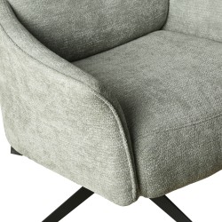 Fauteuil relax manuel RIGEL avec ottoman tissu vert 1 place