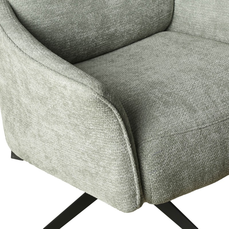 Fauteuil relax manuel RIGEL avec ottoman tissu vert 1 place