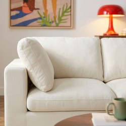 Canapé d'angle MIZAR fixe tissu beige 4 places
