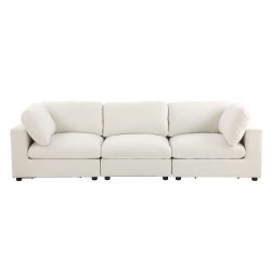 Canapé d'angle MIZAR fixe tissu beige 4 places
