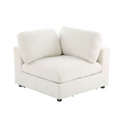 Canapé d'angle MIZAR fixe tissu beige 4 places