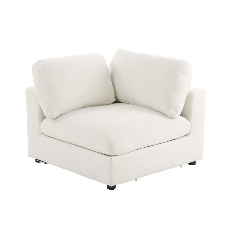 Canapé d'angle MIZAR fixe tissu beige 4 places