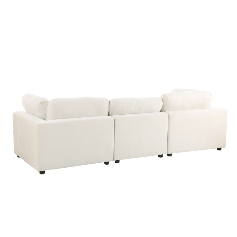 Canapé d'angle MIZAR fixe tissu beige 4 places