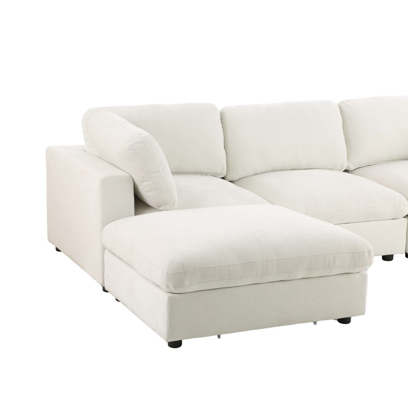 Canapé d'angle MIZAR fixe tissu beige 4 places