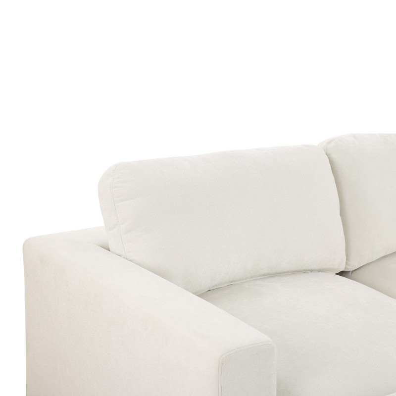 Canapé d'angle MIZAR fixe tissu beige 4 places