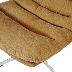 Fauteuil THEMIS avec ottoman tissu jaune moutarde 1 place