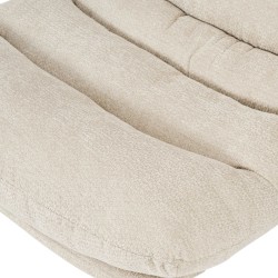 Fauteuil THEMIS avec ottoman tissu blanc 1 place