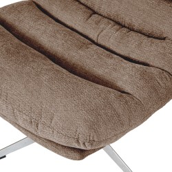 Fauteuil THEMIS avec ottoman tissu gris 1 place