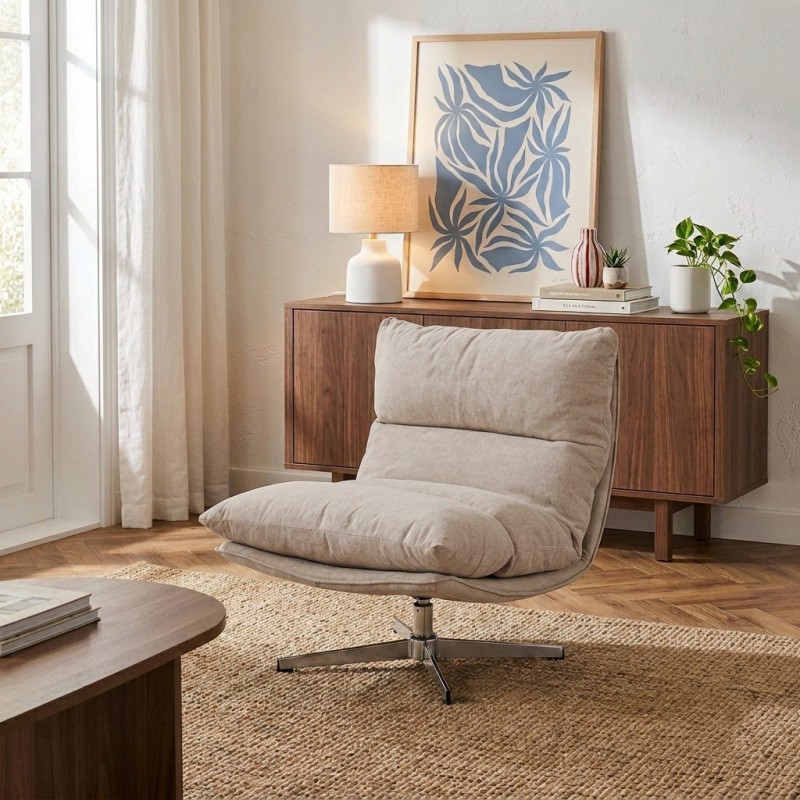 Fauteuil HYGEA tissu taupe 1 place
