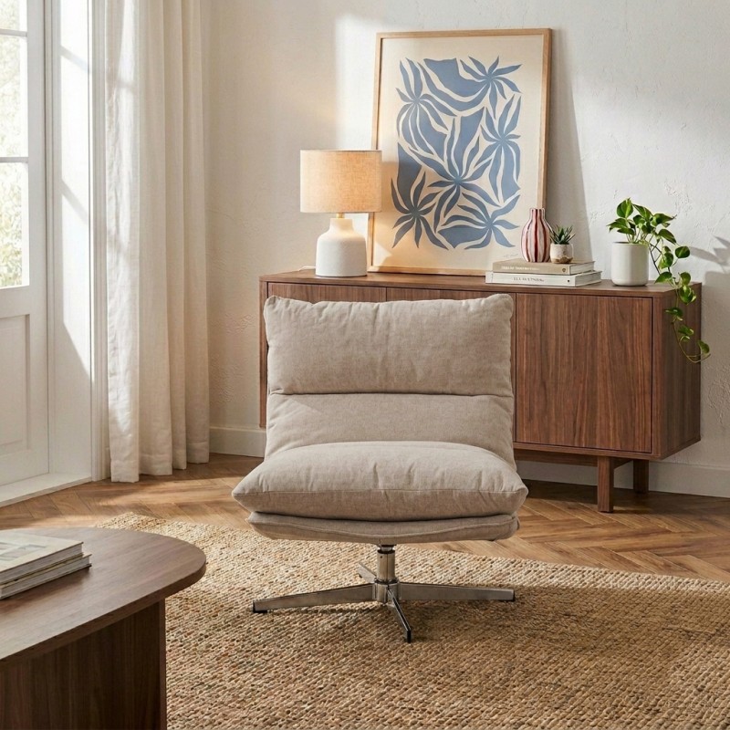 Fauteuil HYGEA tissu taupe 1 place