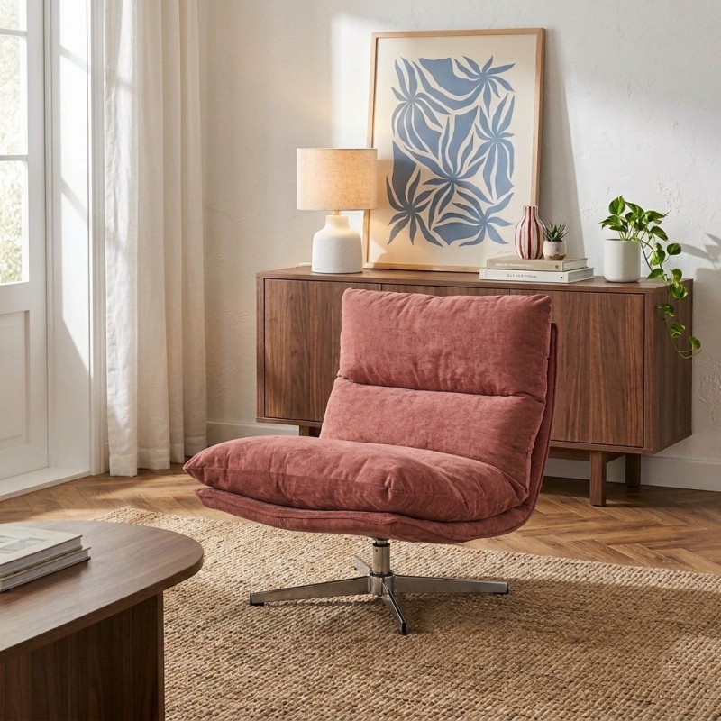 Fauteuil HYGEA tissu terracotta 1 place