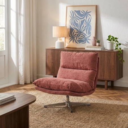 Fauteuil HYGEA tissu terracotta 1 place