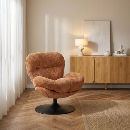 Fauteuil CERES tissu terracotta 1 place
