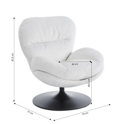 Fauteuil CERES tissu beige 1 place