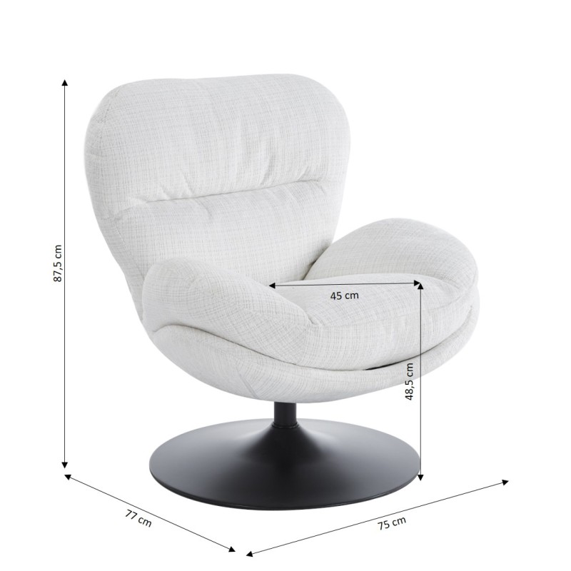 Fauteuil CERES tissu beige 1 place