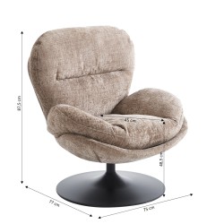Fauteuil CERES tissu gris 1 place