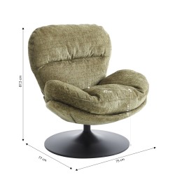 Fauteuil CERES tissu vert 1 place