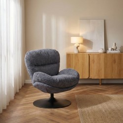Fauteuil CERES tissu bleu 1 place
