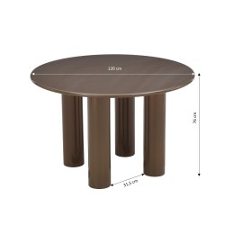 Table de séjour ronde NORI laquée brillante verte 120cm