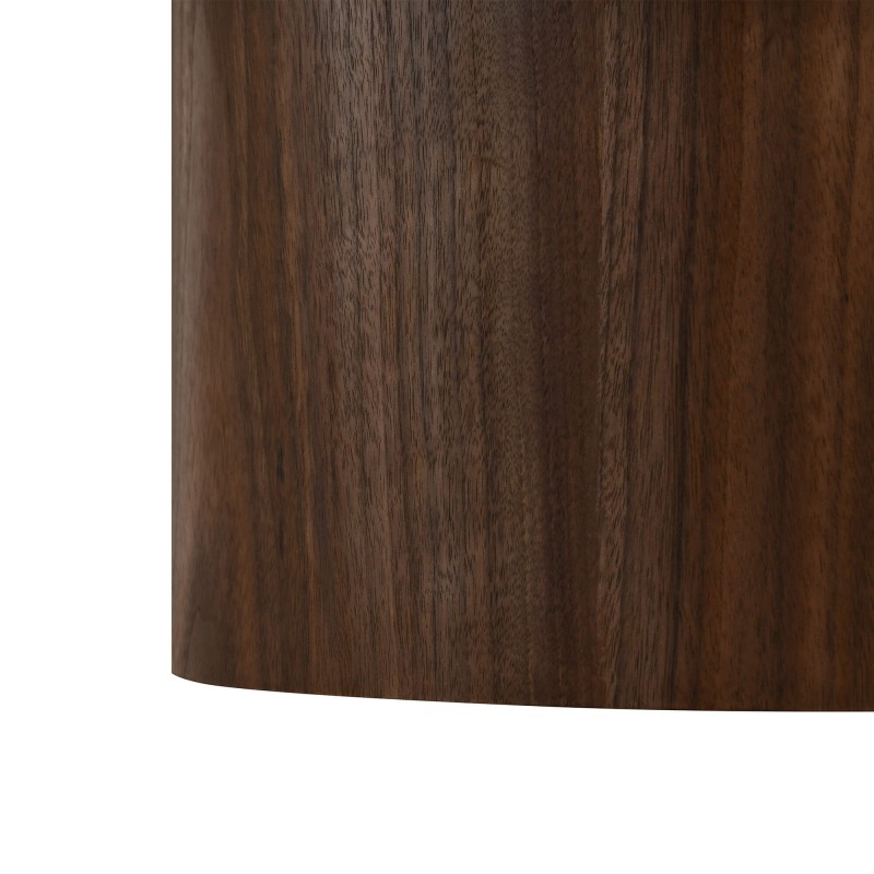 Table basse LOFA placage noyer et plateau céramique effet travertin 80cm